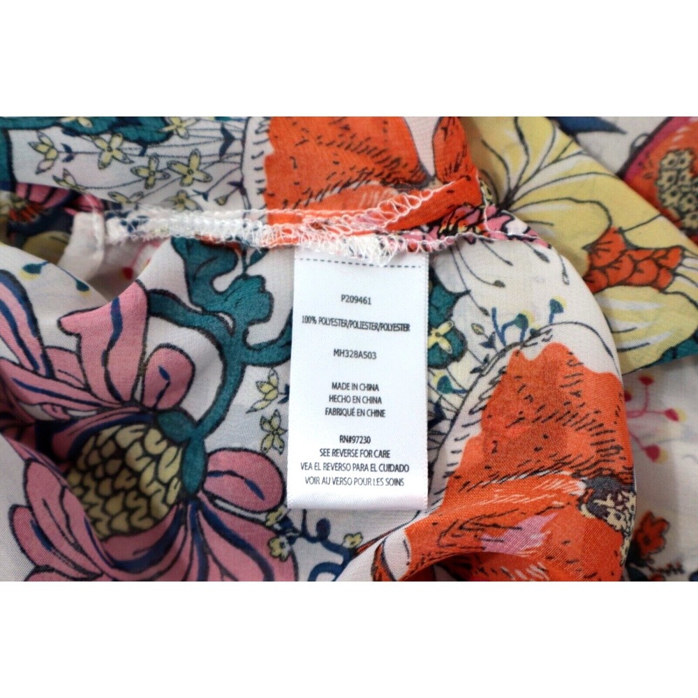ALMOST FAMOUS Womens Kimono Sz L Fairy Grunge Fairycore Sheer Floral Flowers Top - Picture 4 of 7